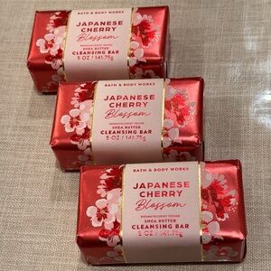 Bath & Body Works Japanese Cherry Blossom Shea Butter Cleansing Bar 5oz | 3 Pack
